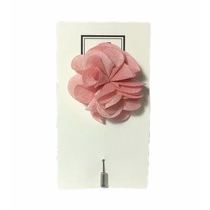 Flower Lapel Stainless Steel Pin, Pink Floral New on Card Salmon Trendz Co